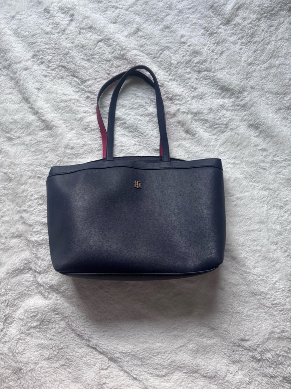 Tommy Hilfiger Navy Tote with Contrast Red-Trim Handles